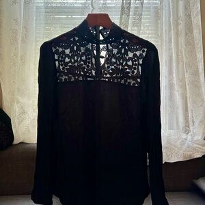 Elegant Black Lace Women's Top